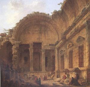 ROBERT, Hubert Interior of the Temple of Diana at Nimes (mk05) china oil painting image